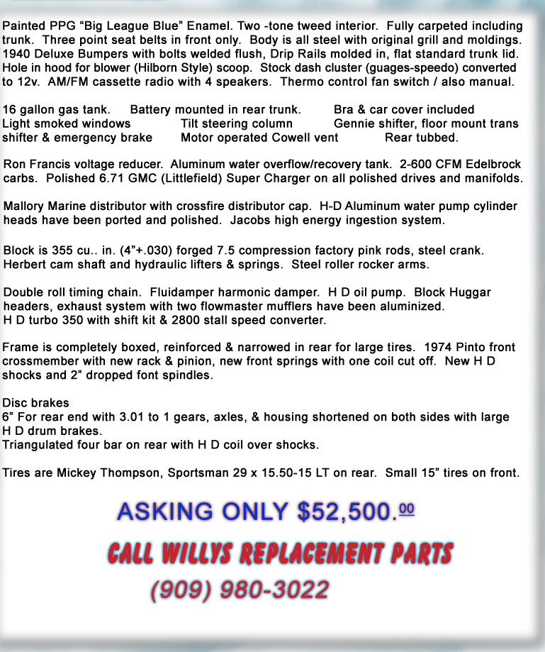 1940 Willys for Sale